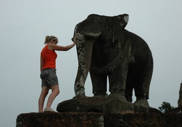 Tracey Billington at the Temples of Angkor, Siem Reap, Cambodia