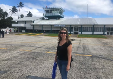 Tracey billington at vava'u airstrip, Vava'u, the Kingdom of Tonga