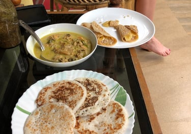 breakfast at the Periyar inn, Kumily, Kerala, India