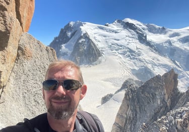 view from the Aguille du midi, chamonix, france