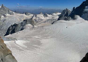 view from the Aguille du midi, chamonix, france