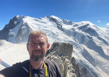 mont blanc at the cable car to the Aguille du midi, chamonix, france