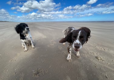 Bruno and Mabel Billington on Mablethorpe beach