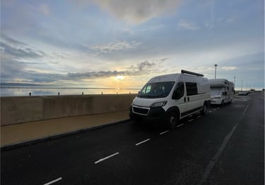camper on the south parade, West Kirby, the Wirral