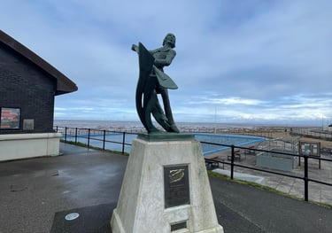 memorial to the lifeboat men outside the lifeboat station in Hoylake