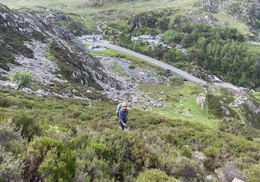 the path from the troll bridge up to the summit of Pen yr Ole Wen