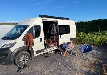 Tracey Billington by her camper van