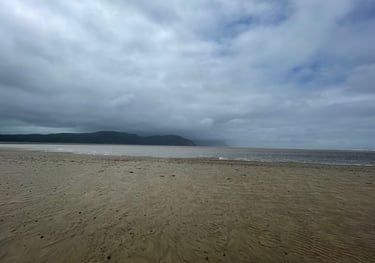 Deganwy Beach and the mountains beyond, North Wales
