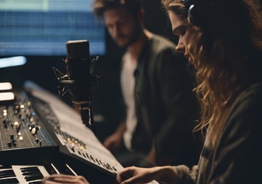 woman kneeling on rug while holding guitar