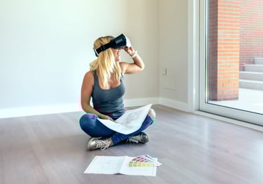 a woman on a virtual tour