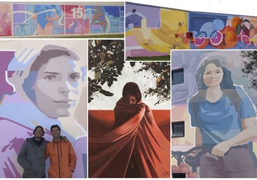 Photo montage of the various murals funded by the association
