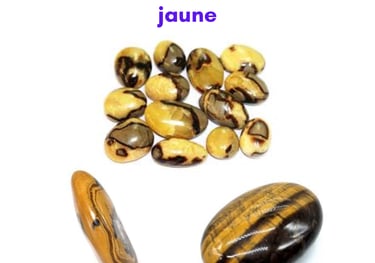 Les pierres naturelles Jaspe arc-en-ciel jaune Les Couleurs de Lo