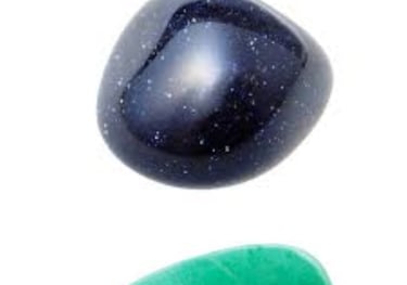 Les pierres naturelles Pierre de soleil bleue et verte Les Couleurs de Lo