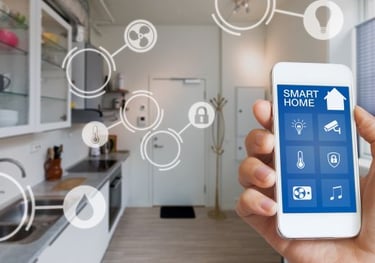 a person holding a smart phone in their hand