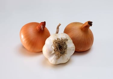 tres variedades de cebollas