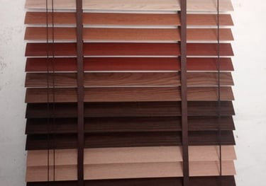 Elegant wooden blinds for a warm, natural look, privacy, and sun protection in homes and offices.
