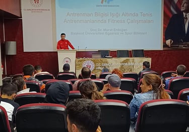 a man standing in front of a presentation on a screen