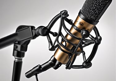 microphone on swing stand in colour