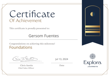 Certificado Explora Journeys