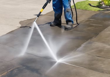Pressure wash cleaning example