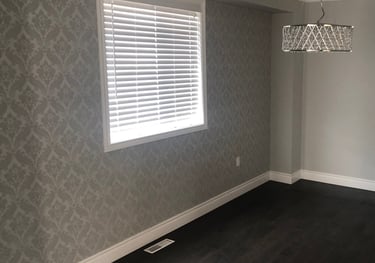 Image of previous client's room with new wallpaper