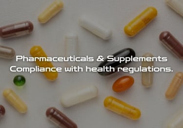 💊 Pharmaceuticals & Supplements – Compliance with health regulations. Product registration Qatar logo