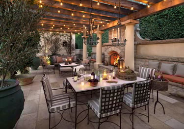 Outdoor dining place landscaping Marbella