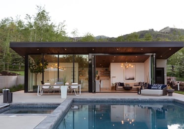 Pool house landscaping Marbella
