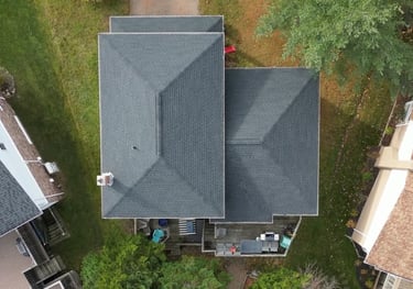Roof Installed By Catch All Contracting - Roofing, NS Canada - Drone Image