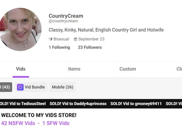 @countrycream ManyVids
