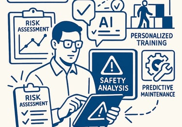 a man in a white shirt is holding a clipboard with a safety sign that