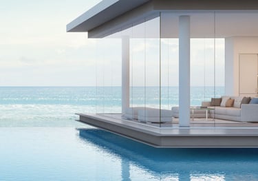 Luxury property with a view of the ocean