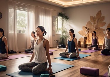 Hyderabad personal trainer showing home-based fat burning exercises Ladies weight loss yoga session 