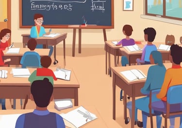 A diverse group of teachers engaging in a training session with notebooks and laptops.