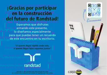 a lego - style desk organizer with a blue lego - CorpoRASTI style desk organizer