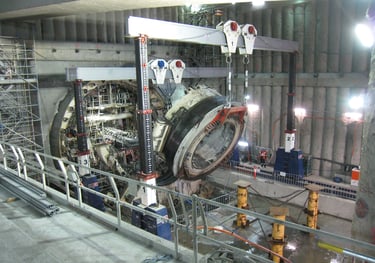 Turning of main drive during TBM disassembly on Legacy Way