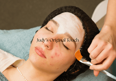 a woman with a white face mask and a white face mask