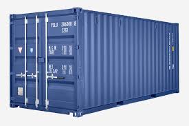 A blue one trip 20ft shipping container