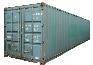 A blue cargo worthy 40ft shipping container