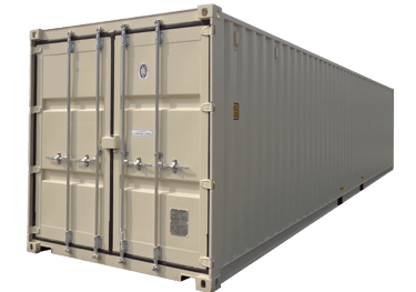 A new one trip tan 40 ft shipping container