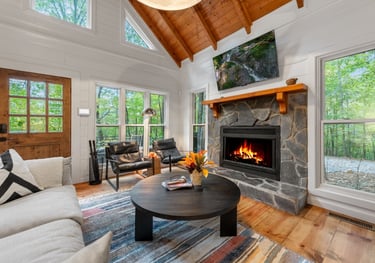 living room with fireplace