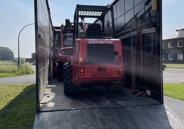 Transport Radlader mit Tiefbett