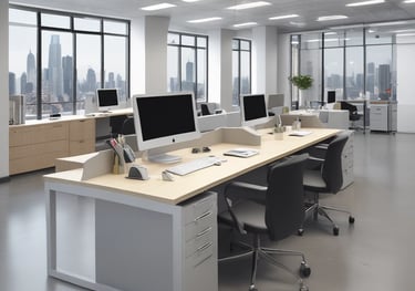 Bright and clean workspace with teal and turquoise accents reflecting the brand colors.