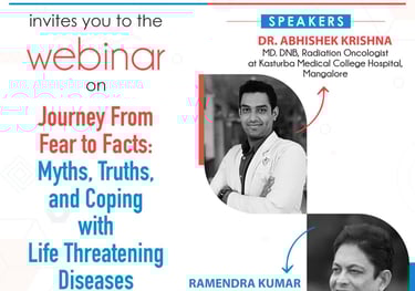 Poster for a webinar organized by the Public Relations Society, Delhi, for cancer
