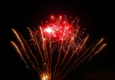 feu d'artifice festif illustrant la célébration d'un évenemen