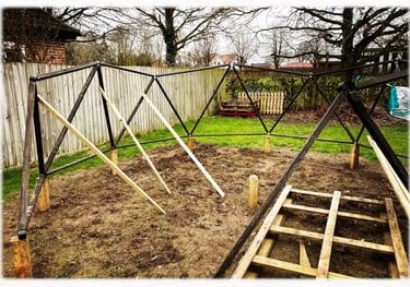 Geodesic Dome under construction 