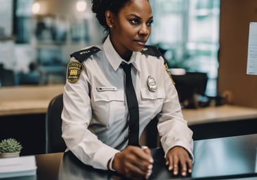 two women facing security camera above mounted on structure