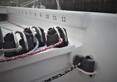 ergonomics and decklayout with ropes and clamcleats on a sailyacht