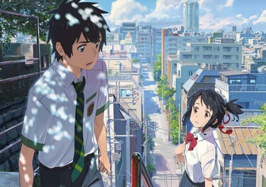 A screenshot from the film Your Name.