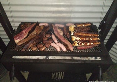 Custom Argentinean grill handmade in New Zealand with heavy-duty steel